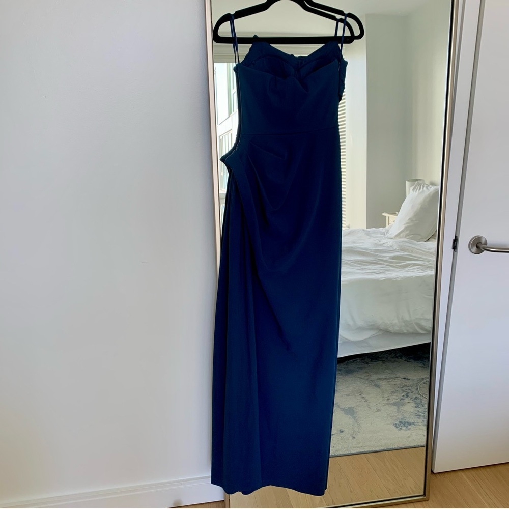 Chiara Boni La Petite Robe Dotai Strapless Navy Blue Gown NWT Size 40 IT / 4 US - Picture 6 of 8